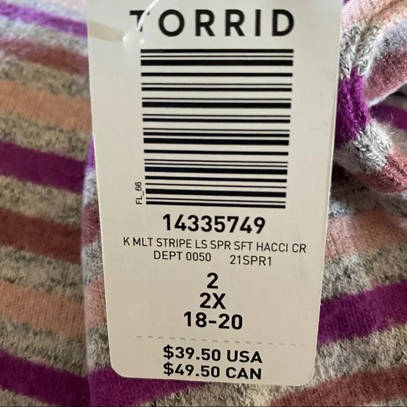 NWOT TORRID Stripe Supersoft Plush Tee - Picture 12 of 13